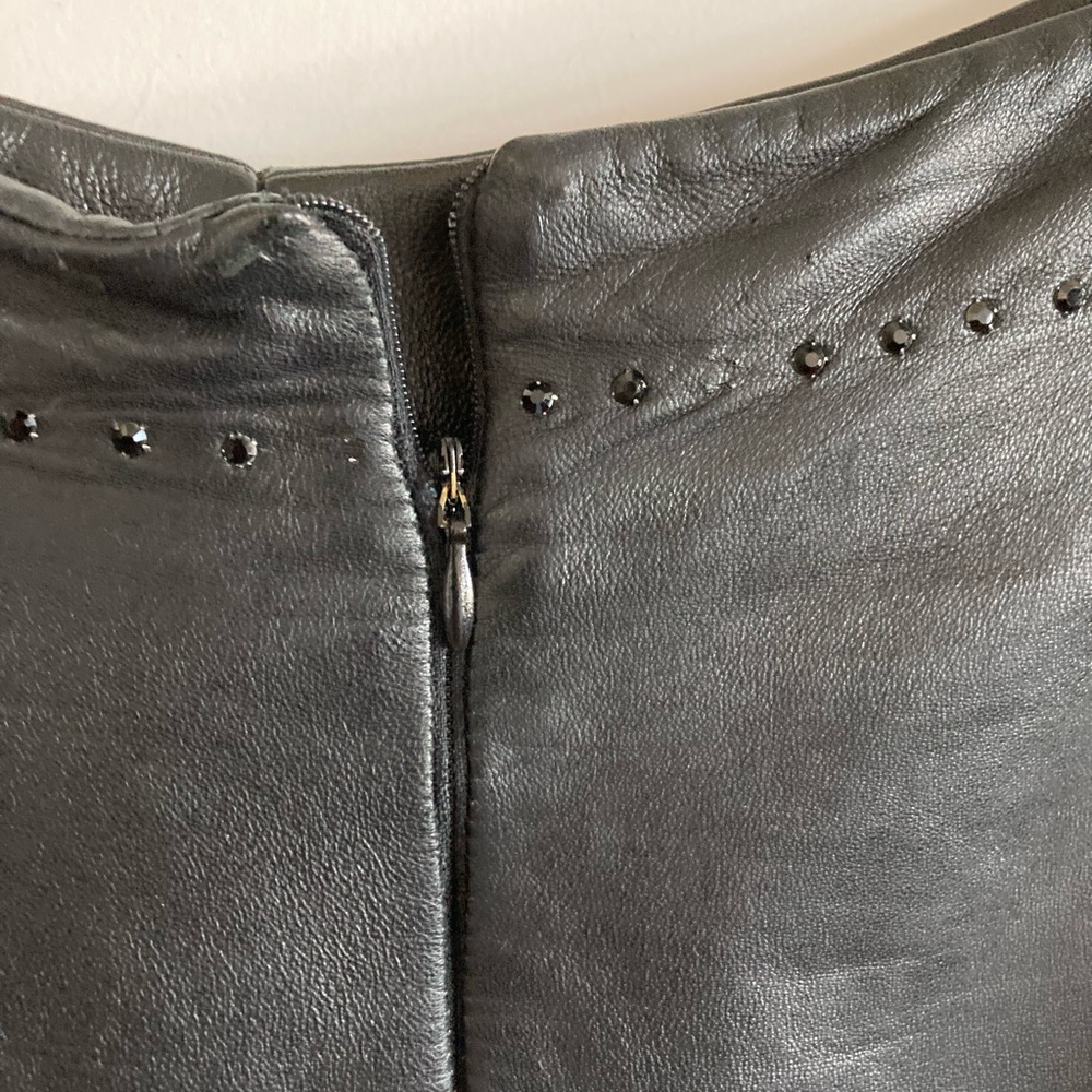 Source Unknown Sleek Black Leather Leg Pants - image 6